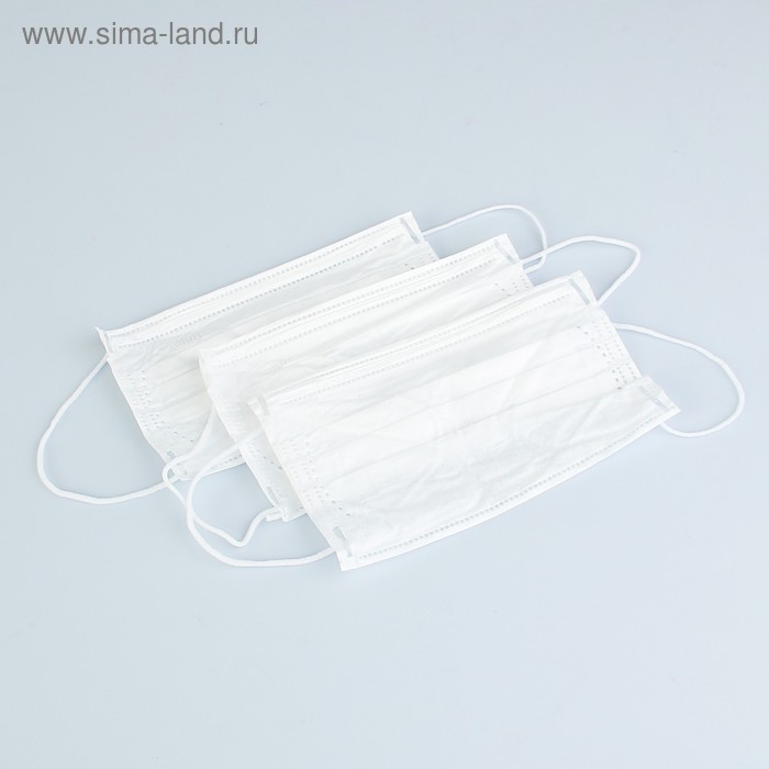Маска медицинская стандарт Rutex  (белая, голубая) МИКС - Фото 1