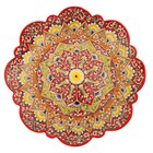 Ляган Риштанская Керамика "Цветы", 40 см, красный микс, рифлённый - Фото 5