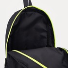 Рюкзак молодёжный из текстиля на молнии, 1 карман, цвет чёрный/зелёный - Фото 4