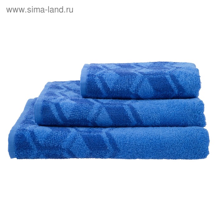 Полотенце махровое Sky color ПЛ-3502-03093, 70х130,цв.10000, синий, хл.100%, 360 г/м2 - Фото 1