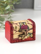 Шкатулка для украшений «Сундучок. Совята», дерево, 6×8×5.5 см - Фото 6