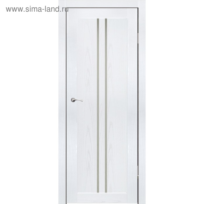 Комплект двери Токио Ясень белый, белый лакобель 2000х600 - Фото 1
