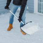 Лопата пластиковая, ковш 380 × 380 мм, морозостойкая, с алюминиевой планкой, алюминиевый черенок, «Снеговик», МИКС - Фото 13