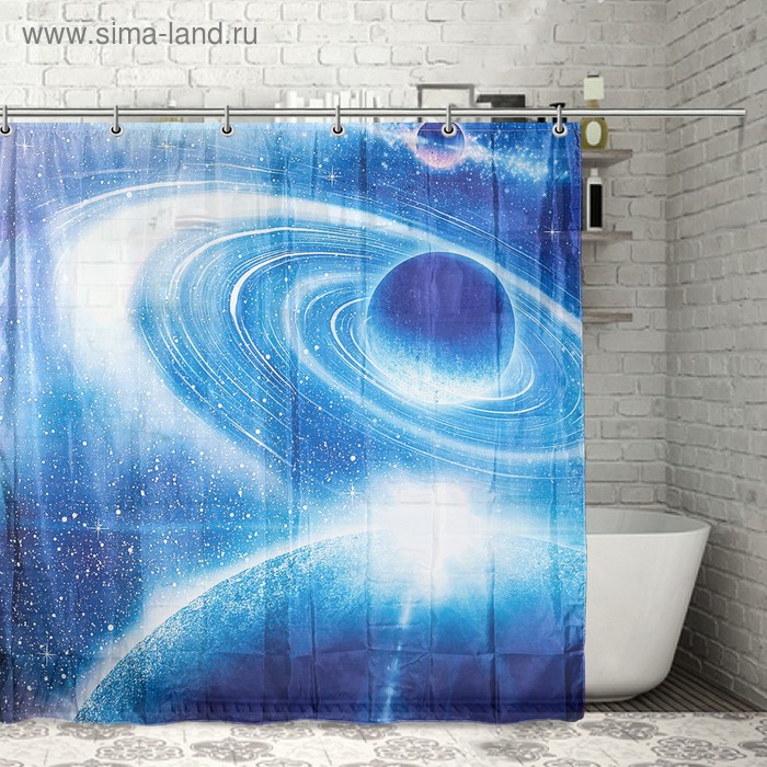Штора для ванны Доляна «Космос», 180×180 см, полиэстер - Фото 1