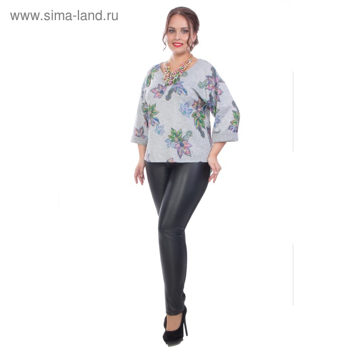 Блуза женская, размер 52, цвет серый - Фото 1