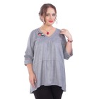 Блуза женская, размер 52, цвет серый - Фото 2