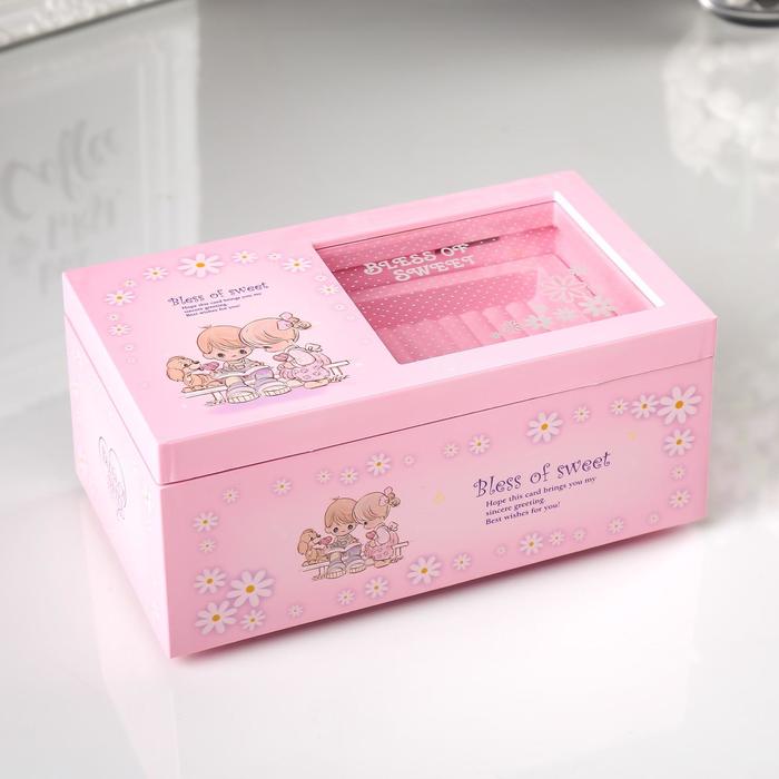 Шкатулка музыкальная механическая «Детские секреты», пластик, 17×9.5×7.8 см