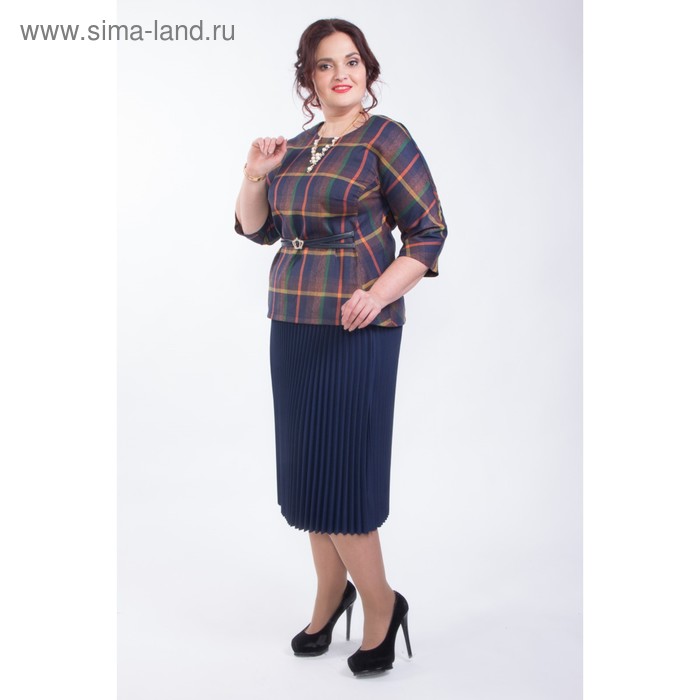 Блуза женская, размер 60, цвет синий - Фото 1