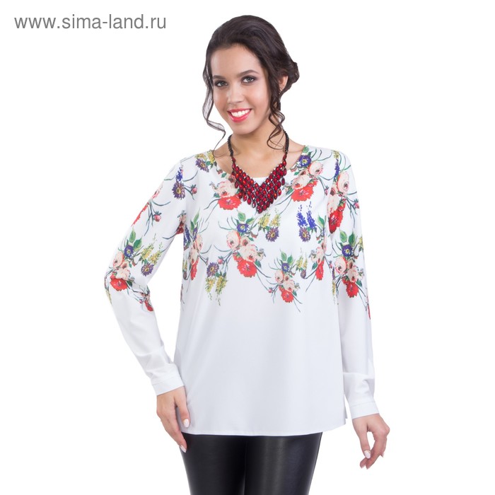 Блуза женская, размер 42, цвет белый - Фото 1