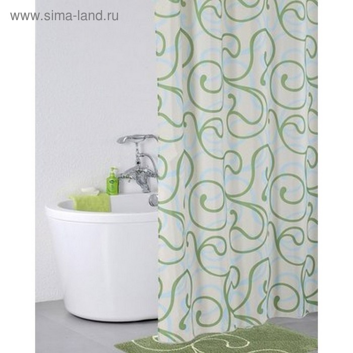 Штора для ванной комнаты 200х200 см, Flower Lace, green - Фото 1