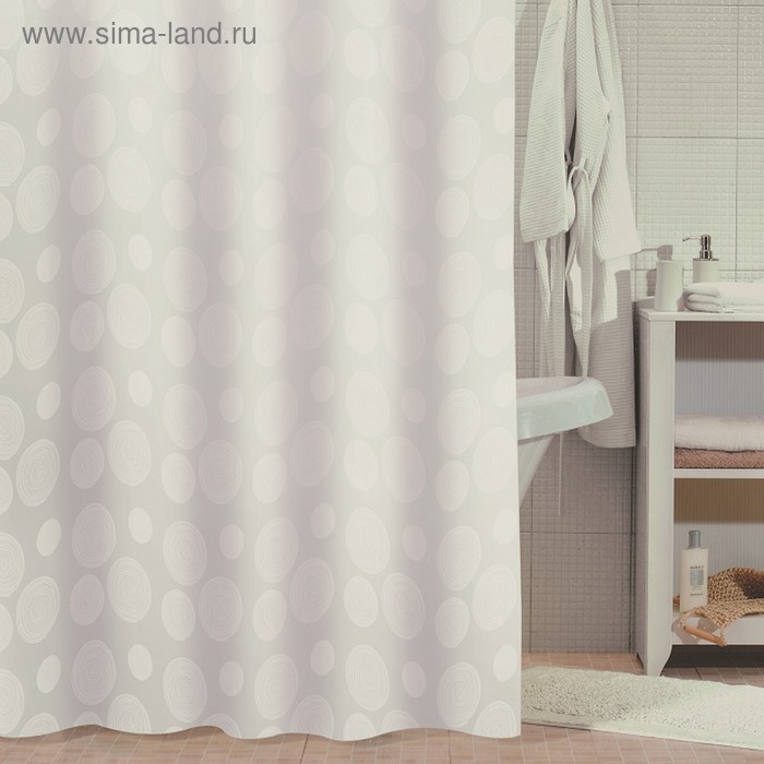 Штора для ванной комнаты 180х180 см, White Mist - Фото 1