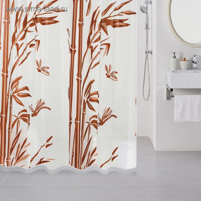 Штора для ванной комнаты 180х180 см, Bamboo (brown) - Фото 1