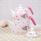 Набор чайников "Рондо", 2 шт, цвет розовый - Фото 2