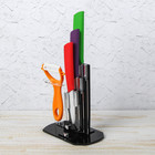 Набор кухонный на подставке, 4 предмета: ножи 7,5 см, 10 см, 12,5 см, овощечистка, цвет МИКС - Фото 1