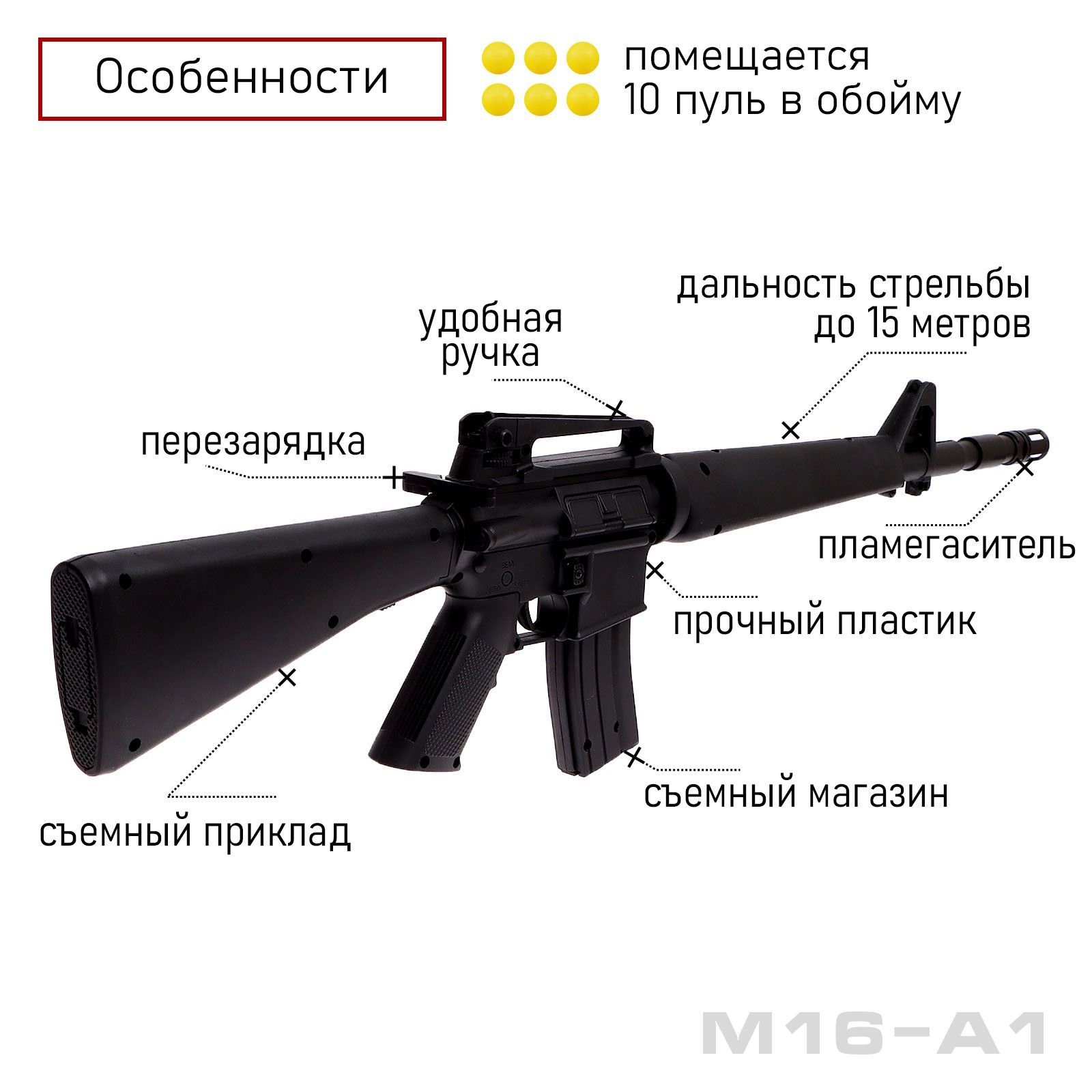 Автомат пневматический «M16-A1» (2431847) - Купить по цене от 568.00 руб. |  Интернет магазин SIMA-LAND.RU