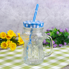 Банка стеклянная с ручкой и крышкой под трубочку Доляна «Лисёнок», цвет МИКС - Фото 6