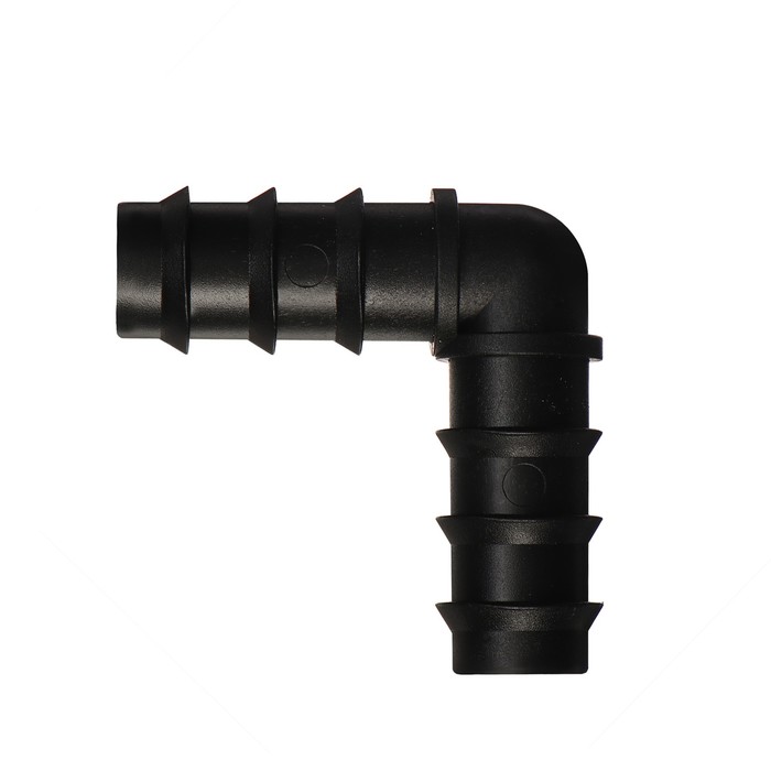 Соединитель угловой, L-образный, для шланга 3/4" (19 мм), пластик - Фото 1