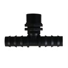 Соединитель Т-образный, наружная резьба 3/4", для шлангов 3/4" (19 мм), пластик - Фото 1