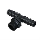 Соединитель Т-образный, наружная резьба 3/4", для шлангов 3/4" (19 мм), пластик - Фото 2