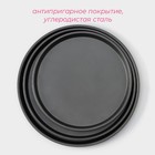 Набор форм для выпечки пиццы Доляна «Жаклин. Пицца», 3 предмета: d=23,5/26/29,5 см, антипригарное покрытие, цвет чёрный - фото 4175935