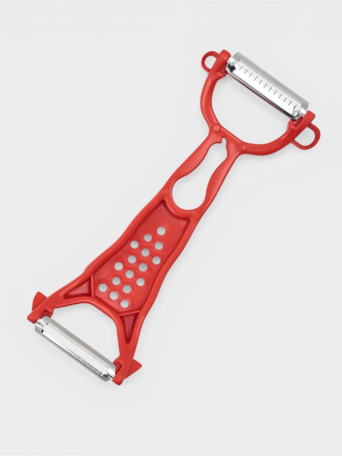 Овощечистка двухсторонняя Libra Plast «Скраб», 18 см, красная - Фото 1