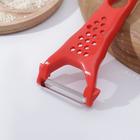 Овощечистка двухсторонняя Libra Plast «Скраб», 18 см, красная - Фото 2