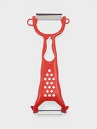 Овощечистка двухсторонняя Libra Plast «Скраб», 18 см, красная - Фото 2