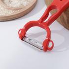 Овощечистка двухсторонняя Libra Plast «Скраб», 18 см, красная - Фото 3