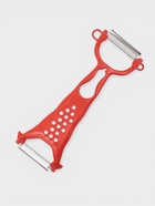 Овощечистка двухсторонняя Libra Plast «Скраб», 18 см, красная - Фото 3