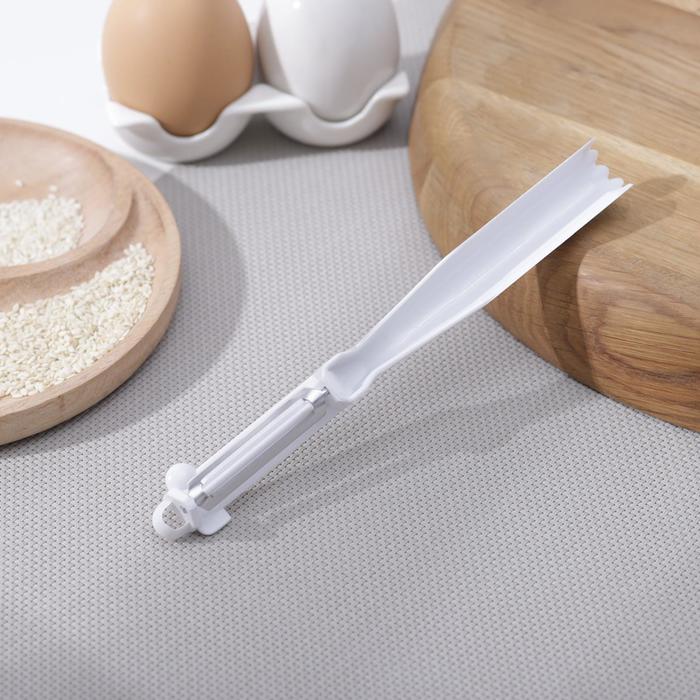 Овощечистка прямая, пластик ABC, 18 см, цвет белый - Фото 1