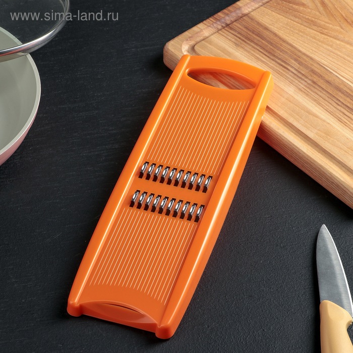 Тёрка для корейской моркови Libra Plast, 27.5×9 см, оранжевая - Фото 1