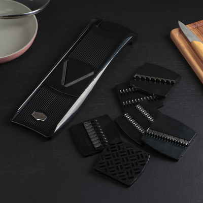 Овощерезка, с 7 насадками, 37,5 см, цвет чёрный