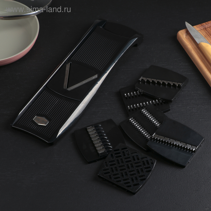 Овощерезка, с 7 насадками, 37,5 см, цвет чёрный - Фото 1