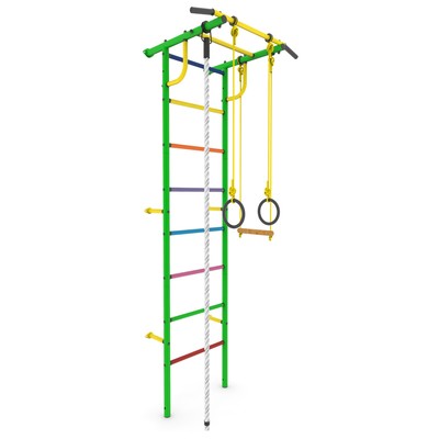 Детский спортивный комплекс «Роки-3ц» с навесным оборудованием, 650 × 870 × 2300 мм, цвет зелёный