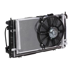 Блок охлаждения (радиатор+конденсер+вентилятор) для автомобилей Приора Panasonic Lada 2172-1308008, LUZAR LRK 01272