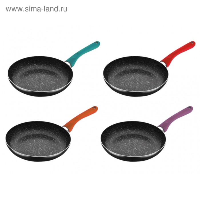 Сковорода Peterhof, d=22 см, цветные ручки - Фото 1