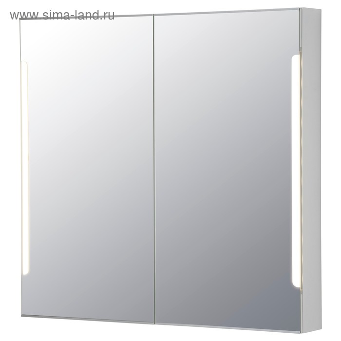 Зеркальный шкафчик СТОРЙОРМ, 2 дверцы, подсветка, белый - Фото 1
