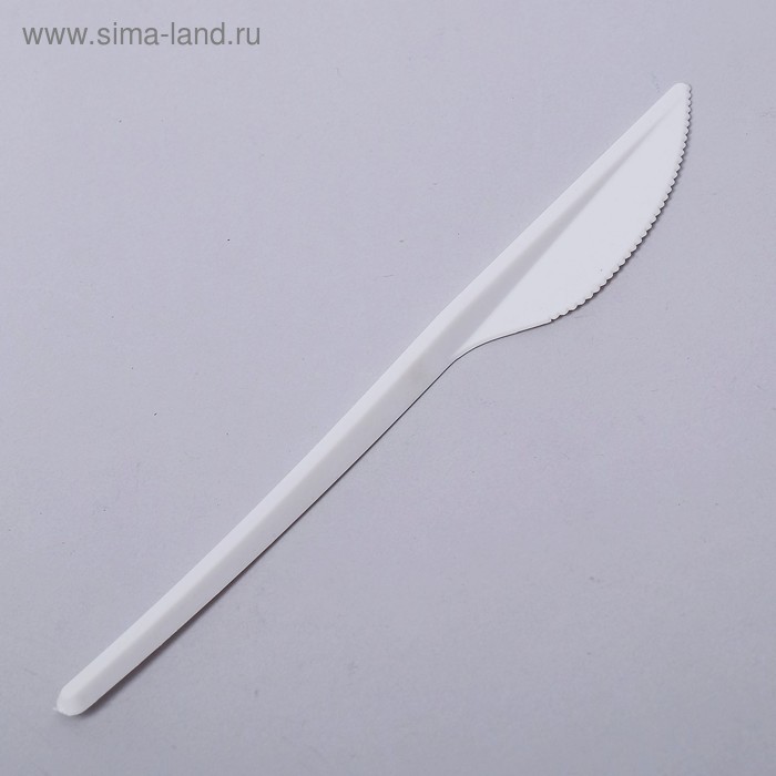 Набор ножей одноразовых, 16 см, 12 шт, цвет белый - Фото 1