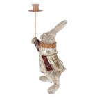 Сувенир полистоун подсвечник "Белый кролик в мантии" 31х10х13,5 см - Фото 3