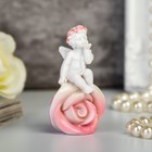 Сувенир полистоун "Ангел в розовом веночке на бутоне розы" МИКС 6,3х3,5х3 см - Фото 2