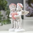 Фигурка полистоун «Ангелочки в розовых веночках с сердцем из роз», 10×8.5×5.5 см - Фото 3