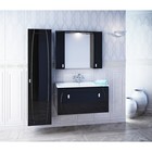 Пенал для ванной комнаты, подвесной, черный, 36 см, Rise, IDDIS - Фото 1