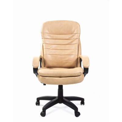 Кресло офисное Chairman 795 LT, с мягкими подлокотниками, на колёсиках, экокожа, цвет бежевый