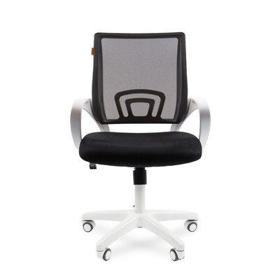 Кресло офисное Chairman 696, на колёсиках, ткань/сетка, цвет белый/чёрный