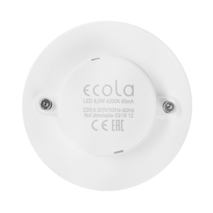 Лампа светодиодная Ecola Light, 8 Вт, GX53, 4200 K, 27x75 мм, матовое стекло - фото 1906890121