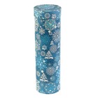Подарочная коробка, тубус "Снежинки на синем", 9,2 х 9,2 х 32 см - Фото 1