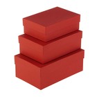Набор коробок 3 в 1 "Красный крафт", 19 х 12 х 7,5 - 15 х 10 х 5 см - Фото 1