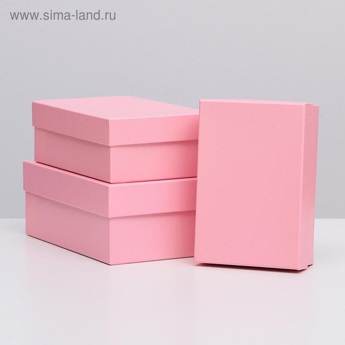Набор коробок 3 в 1 "Розовый однотонный", 19 х 12 х 7,5 - 15 х 10 х 5 см - Фото 1