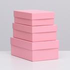 Набор коробок 3 в 1 "Розовый однотонный", 19 х 12 х 7,5 - 15 х 10 х 5 см - Фото 2