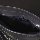 Сумка женская на молнии, 1 отдел, наружный карман, цепь и длинный ремень, цвет тёмно-серый - Фото 3